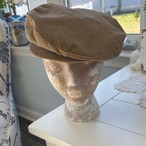 Classic Tan Corduroy Newsboy Cap
